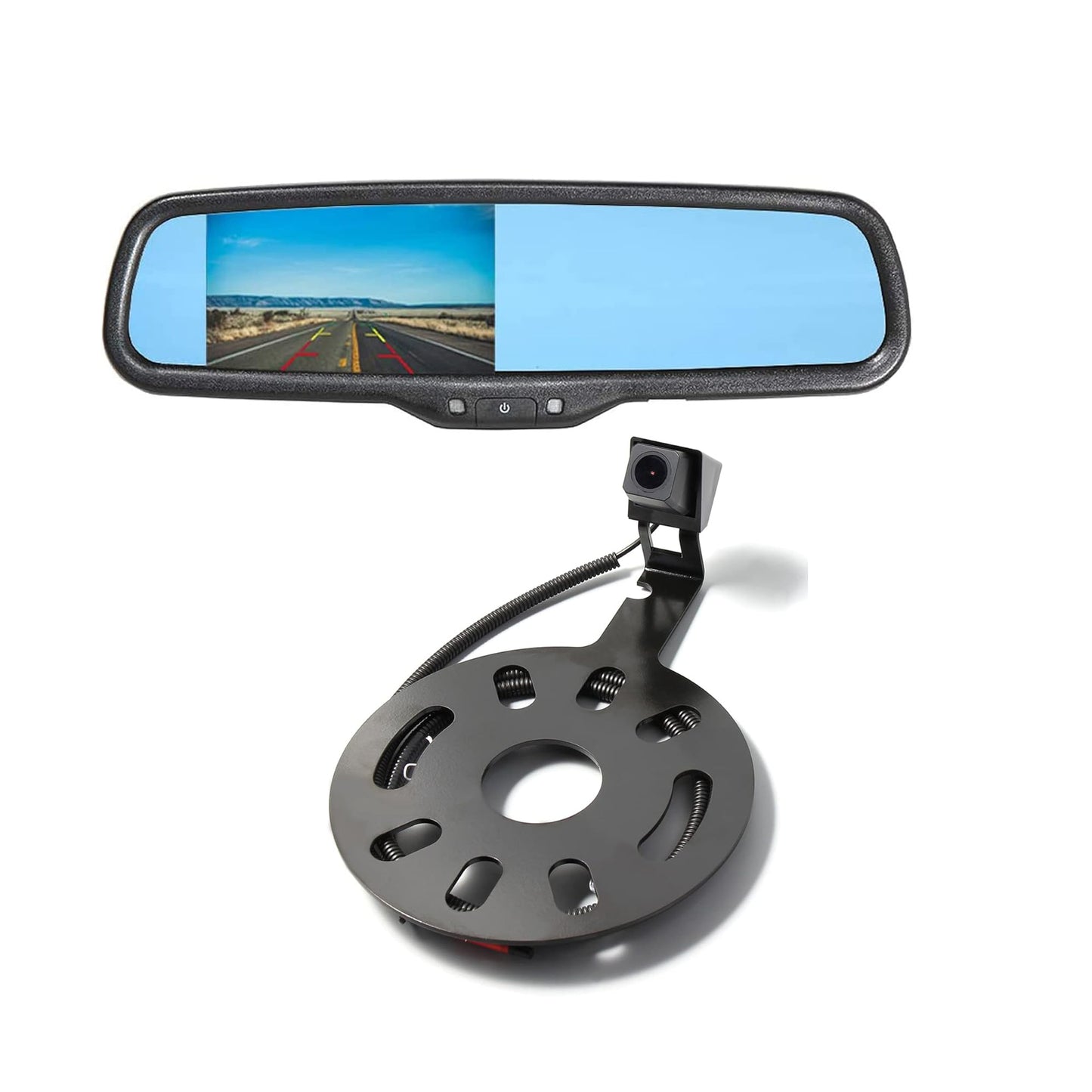 Backup Spare Tire Mount Camera with 4.3" Anti-Glare Mirror  for Jeep Wrangler