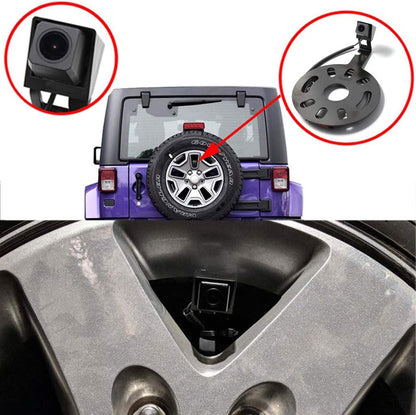 Backup Spare Tire Mount Camera with 4.3" Anti-Glare Mirror  for Jeep Wrangler