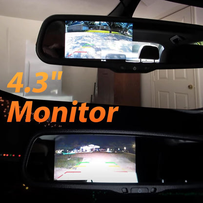 Backup Spare Tire Mount Camera with 4.3" Anti-Glare Mirror  for Jeep Wrangler