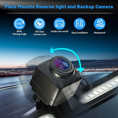 License Plate Backup Camera with LED Reversing Light Bar