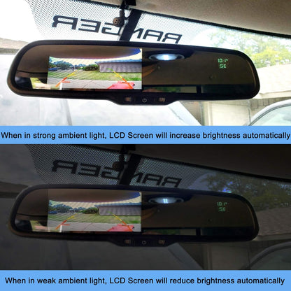 Reverse Spare Tire Mount Camera with 4.3" Rear View Mirror