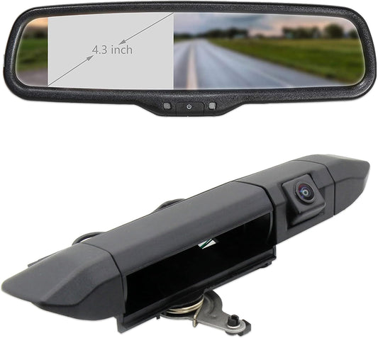 Tailgate Handle Backup Rear View Camera with 4.3" LCD Monitor