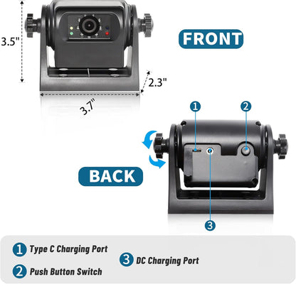 2 Magnetic Wireless Backup Cameras HD 1080P with 5" Split Screen Monitor