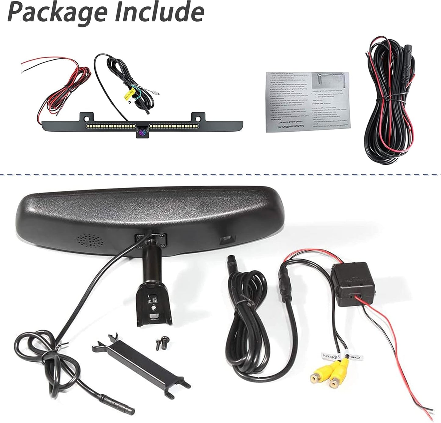 License Plate Backup Light Bar with Camera with LCD 4.3" Monitor