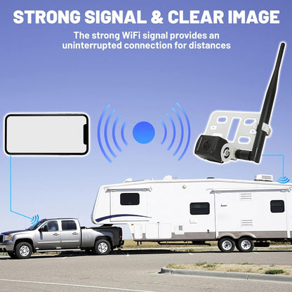 Wireless RV Trailer Backup Camera with RED Marker Lights