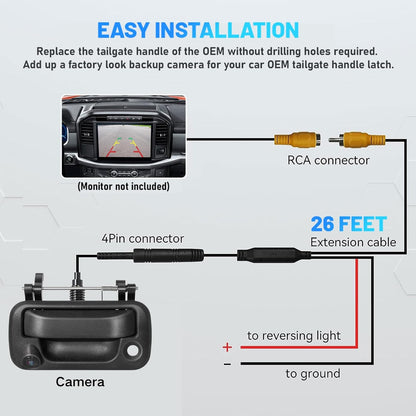 Tailgate Handle Rear Backup Camera for Ford 2004-2016