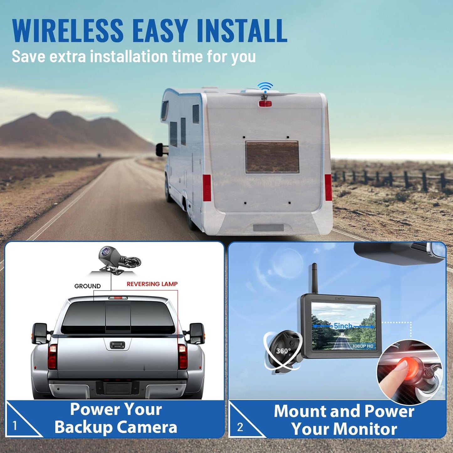 Wireless Backup Camera with 5" Monitor Kit