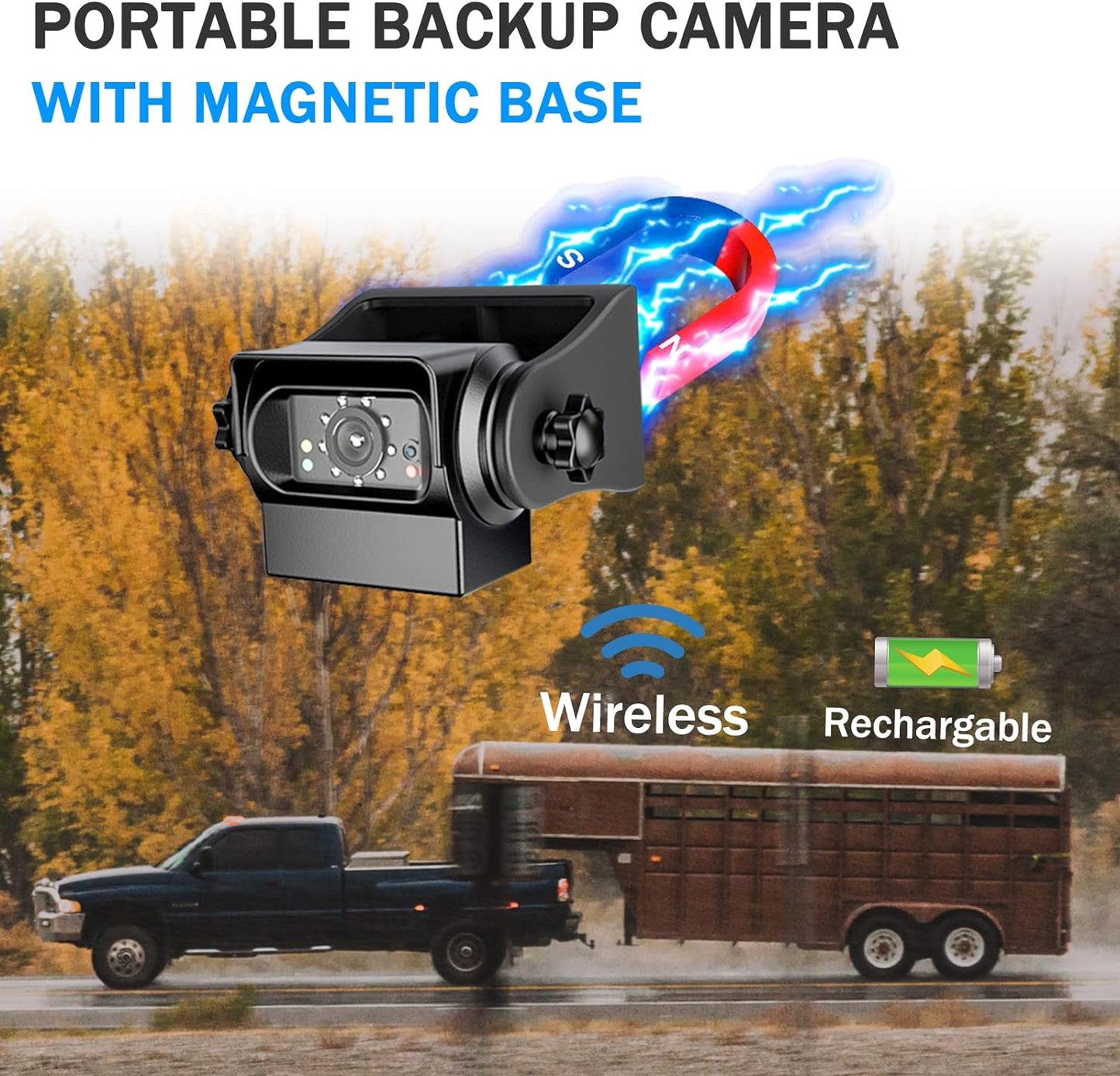 WiFi Magnetic Hitch Wireless Backup Rear/Front View Camera