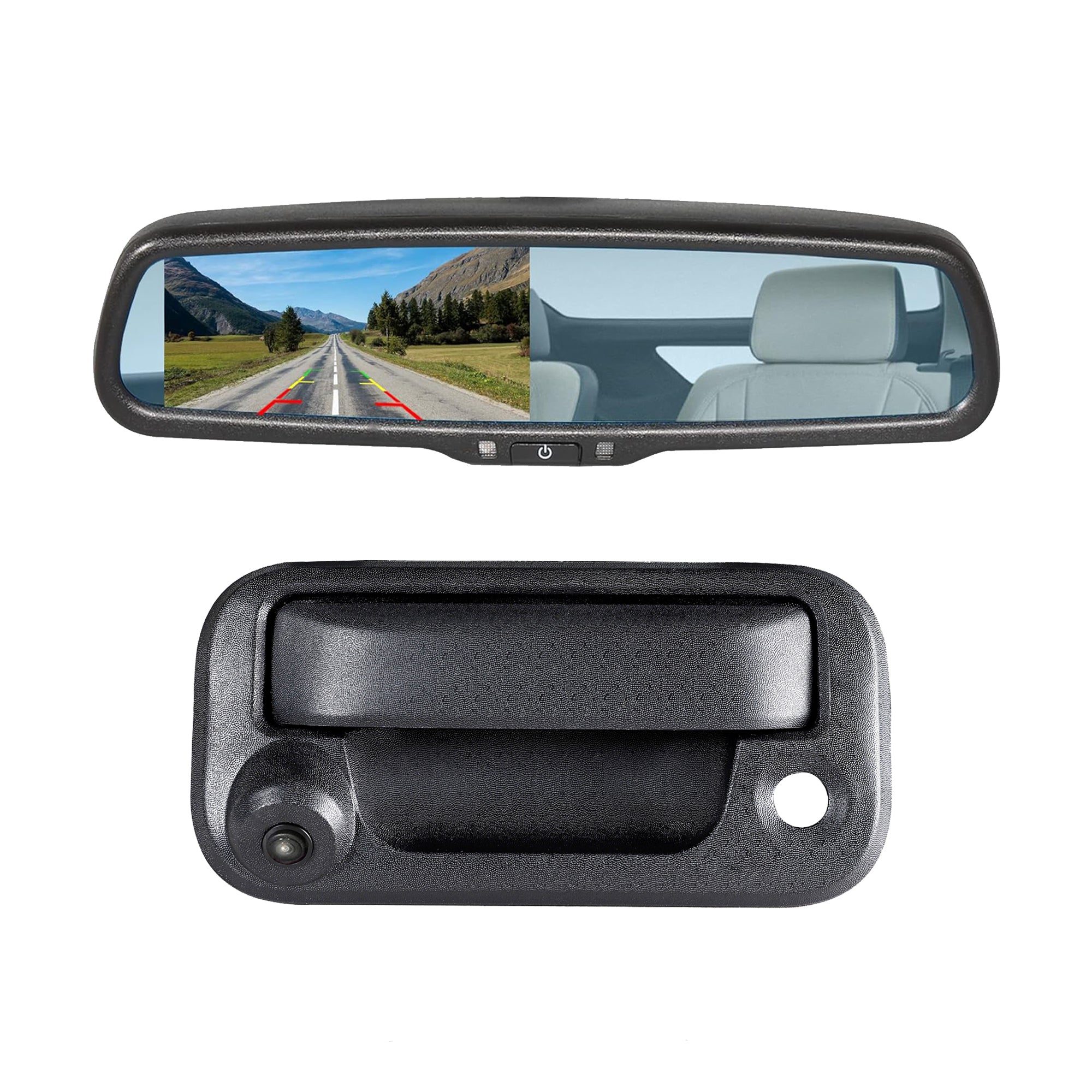 EW-MM02T102KIT Tailgate Handle Backup Camera with Mirror Monitor Kit –  EWAYSAFETY